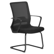 Посетителски стол АНТОН 64- черен цвят, основа тип шейна