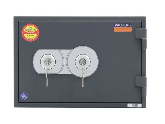 Метален сейф FRS огнеупорен PMT 30 - с две брави с ключ, сив на цвят