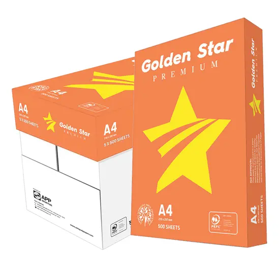 Копирна хартия GOLDEN STAR PREMIUM A4- кашон, пакет хартия