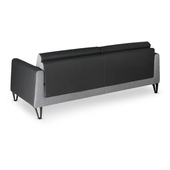 Диван триместен ЕЛЕШНИЦА NBL 03 - сниман в гръб, черно-сива дамаска