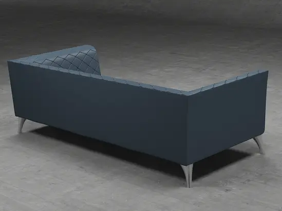 Диван триместен БИТОЛЯ FLP 06- сниман в гръб, тъмно син на цвят