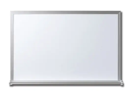 Бяла магнитна дъска с алуминиева рамка 90х120 см - снимана отпред, чиста