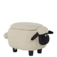 Табуретка детска с ракла овца-бежов цвят, снимка отстрани