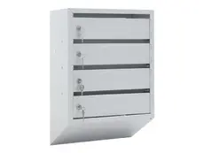 Пощенска кутия PMT PB 4C KL - сива с 4 индивидуални клетки, затворени в момента