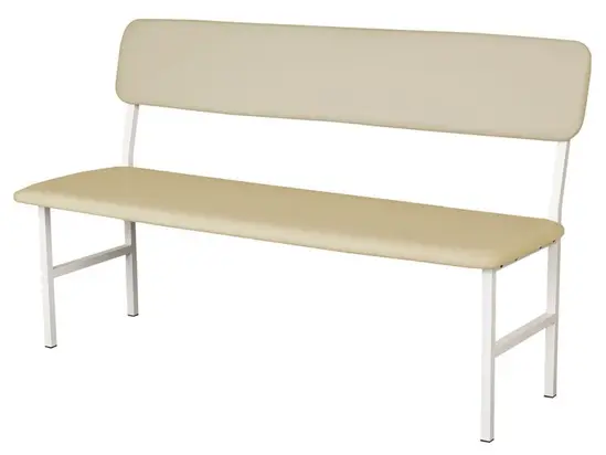 Медицинска пейка PMT БС - снимана отпред, сглобена, с обшивка от изкуствена кожа - бежова на цвят
