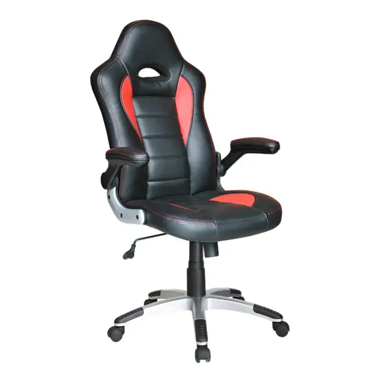 Геймърски стол ДАРИАН- червено с черно, еко кожа