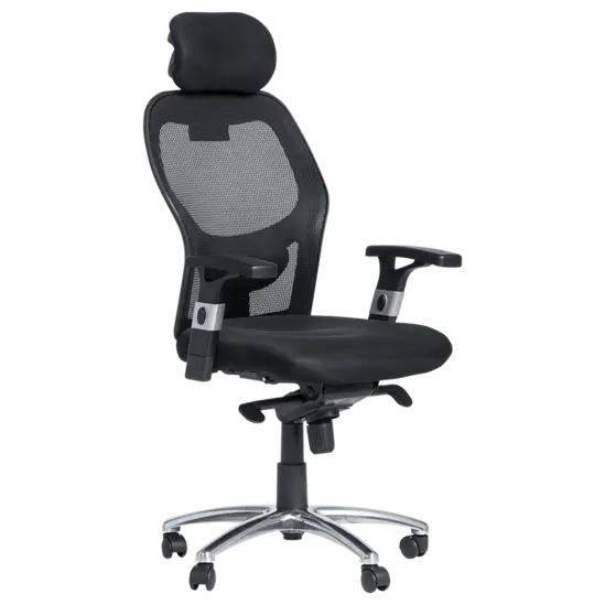 Директорски стол ВАЛЕРИ- ергономичен, регулируем, хромирана кръсачка