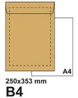 Плик самозалепващ B4 250х353 кафяв крафт 50 бр