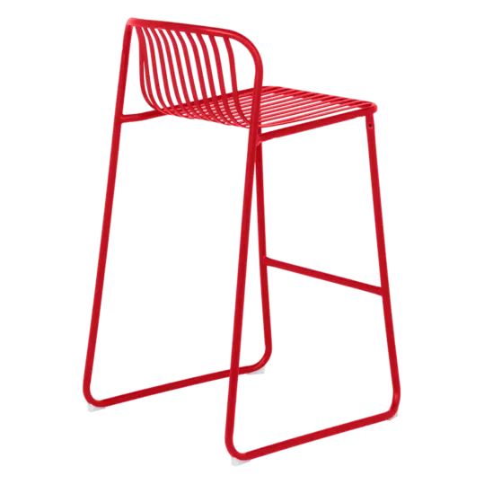 Бар стол КЛАРА-снимка отстрани, червен цвят