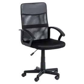 Работен стол АРИА- снимка отстрани, черна еко кожа