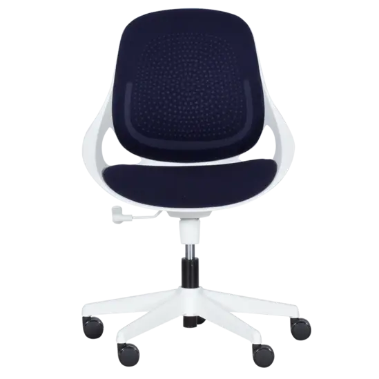 Детски стол БЕТИ - бяла база, синя облегалка и седалка