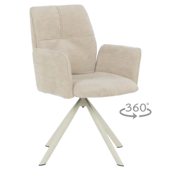 Трапезен стол ШЕЛИ- дамаска цвят крем