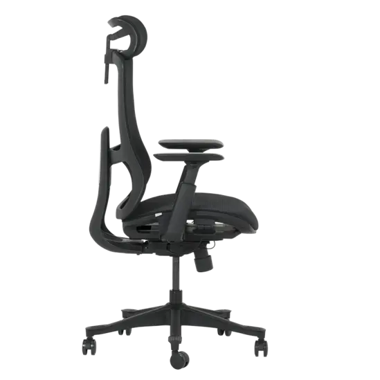 Работен стол АХИНОРА-сниман отстрани, черен цвят