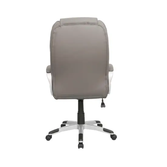 Директорски стол АЛЕКСАНДЪР- сив, гръб, еко кожа, снимка отзад