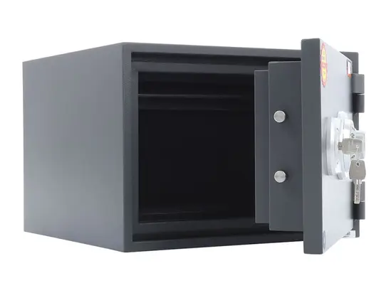 Метален сейф FRS PMT 32- сив отворен, празен отвътре