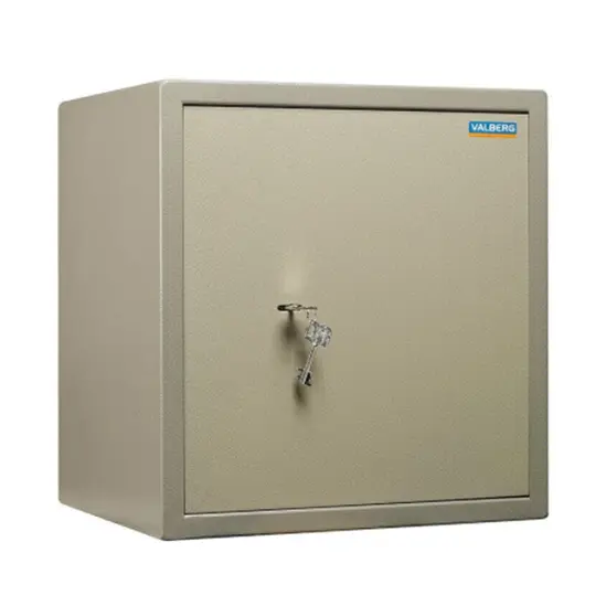 Затворен Метален сейф PMT 46 - сив, сниман отпред