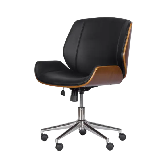 Работен стол КАТРИН-снимка отстрани, хромирана кръстачка