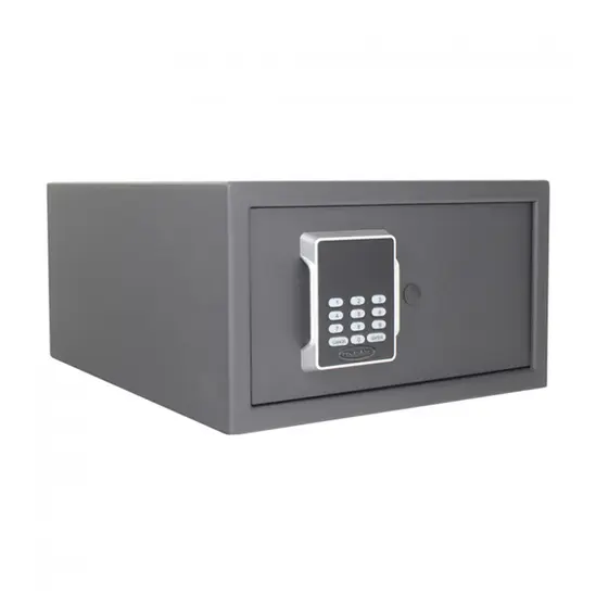 Затворен метален сейф UNS NPT L - сив с ел. заключване