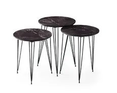 Комплект маси за кафе 3 броя БИГЛА- с метална основа