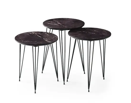 Комплект маси за кафе 3 броя БИГЛА- с метална основа