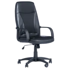 Директорски стол ФЕОДОР-снимка отпред, черна еко кожа