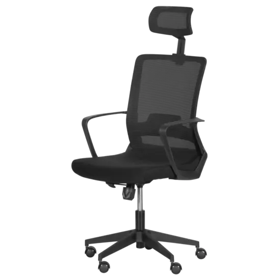 Президентски стол АНТОН 62-сниман отсрани, черен цвят