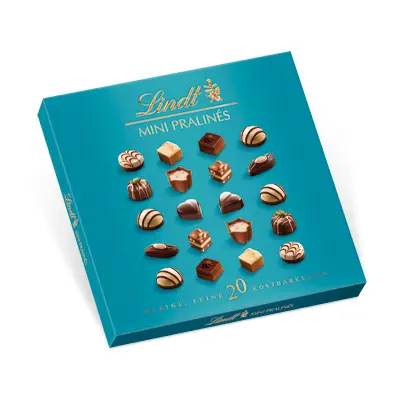 Мини пралини Lindt 20 броя тюркоаз кутия