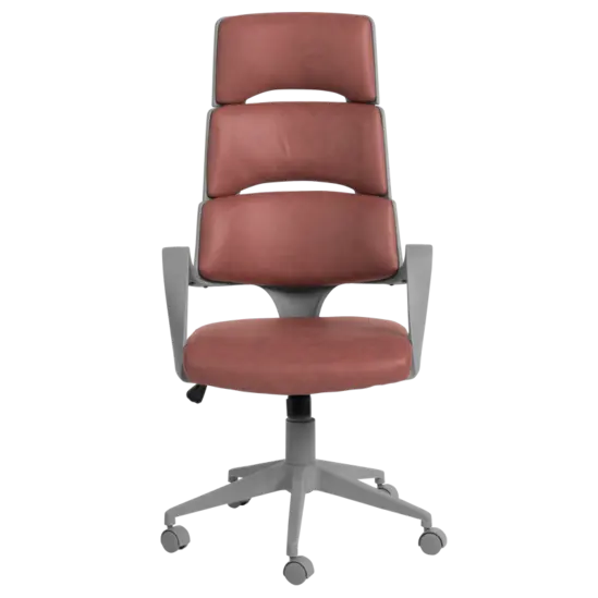 Директорски стол ОЛЕГ- снимка отпред, ергономичен, на ивици, ео кожа