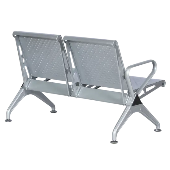 Посетителска пейка BTL 31- снимка отзад, сив цвят, метална