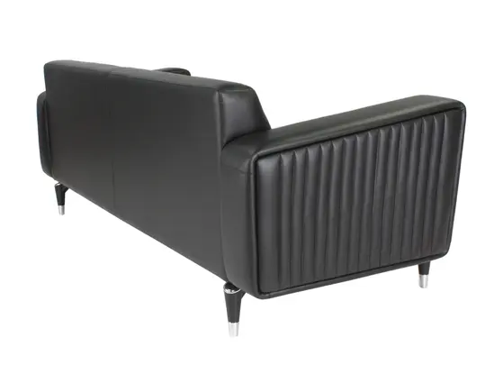 Диван триместен ПОДВИС PLN 03 - снимка отстрани на гърба, черен на цвят