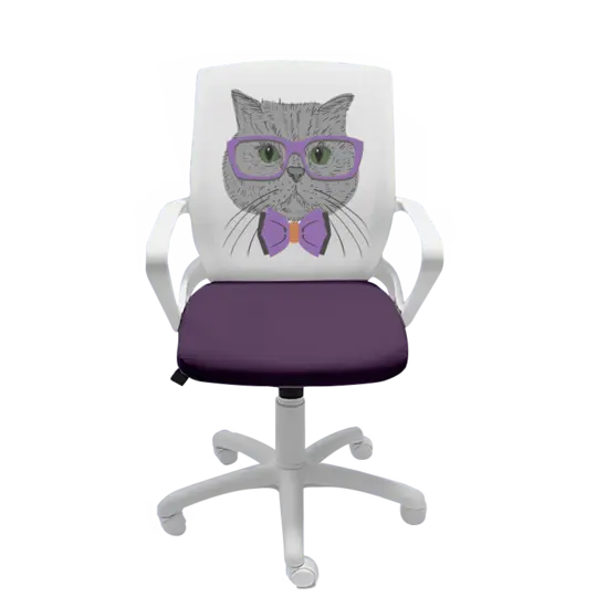 Детски стол КОТЕ - снимка отпред, с коте