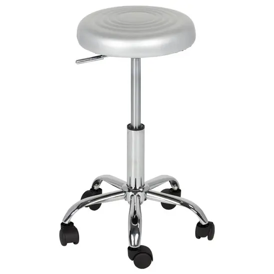 Бар стол ЯНЕ -сребриста седалка, еко кожа