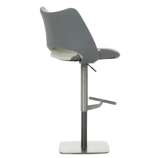 Бар стол МАРГИ-снимка отзад, сива еко кожа