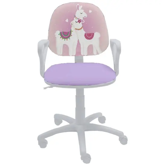 Детски стол ЛАМИ- с лами, лилава седалка