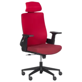 Директорски стол АЛИНА- снимка отпред, червена дамаска