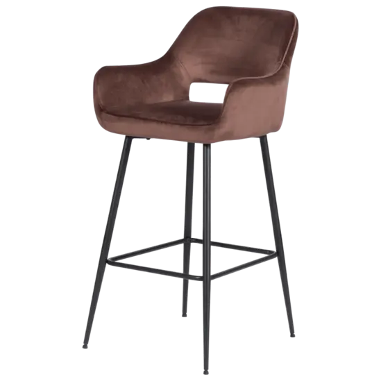 Бар стол СИМЕОНА- тапициран с нежна дамаска