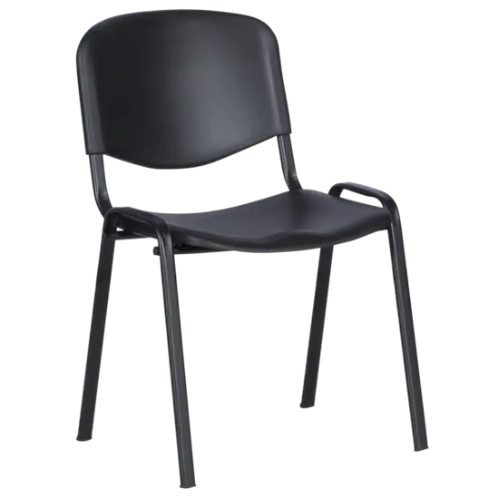 Посетителски стол НИКОЛА- черен полипропилен