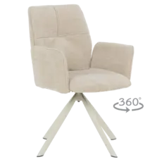 Трапезен стол ШЕЛИ- дамаска цвят крем