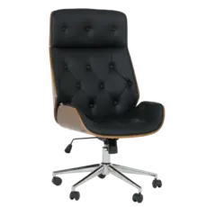 Директорски стол АРСЕН- снимка отпред, черна еко кожа