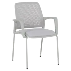 Посетителски стол ЛИМБО-сниман отпред, светлосив цвят