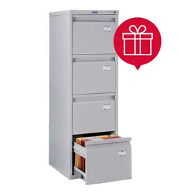 Метална картотека A PMT 44 с 4 чекмеджета - в промо комплект с папки