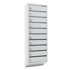 Пощенска кутия PMT PB - 10C KL- сива, с десет индивидуални клетки, снимана отстрани