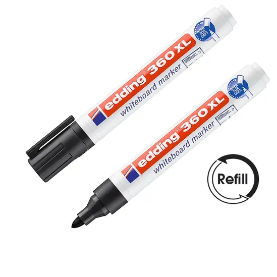 Маркер за бяла дъска Edding E-360XL презареждащ черен