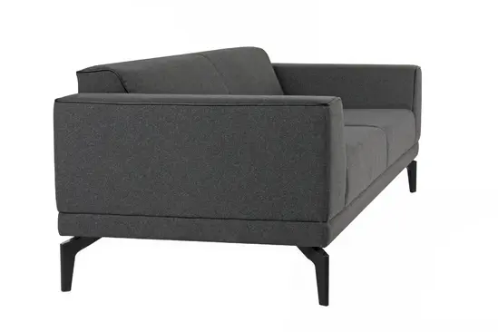 Триместен диван САМУИЛ SOLO 03 - снимка отляво, сив, дамаска