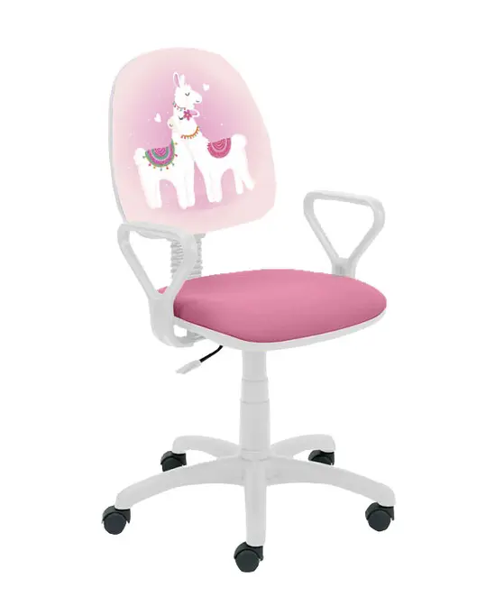 Детски стол ЛАМИ- розов, с лами