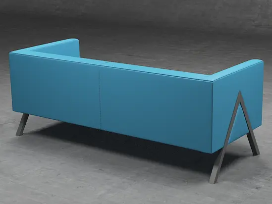 Диван триместен ТУТРАКАН ANT 06 - снимка в гръб, светло синя дамаска