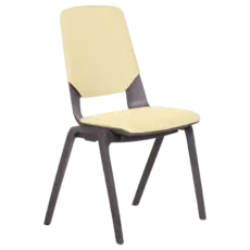 Посетителски стол ЛЕВЕНА- жълт цвят, дамаска