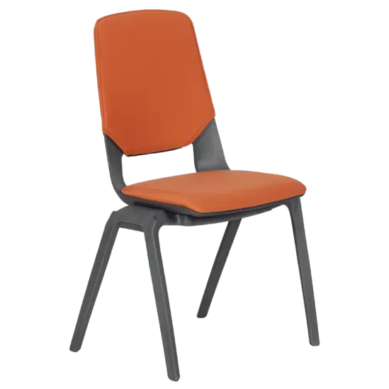 Посетителски стол ЛЕВЕНА-сниман отстрани, висококачествена дамаска