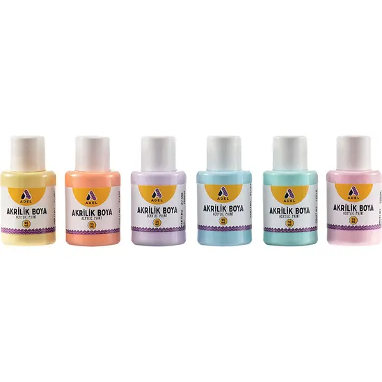 Боя акрилна Adel Pastel Colors 25мл 6 цвята