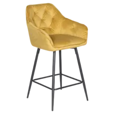 Бар стол АЛЕГ- жълт цвят, дамаска